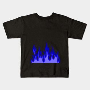 Blue fire grunge aesthetic Kids T-Shirt